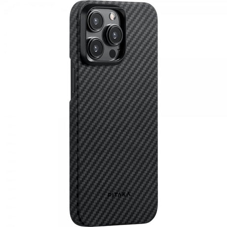 Pitaka iPhone 15 Pro Cover MagEZ Case 4 Sort/Grå Twill