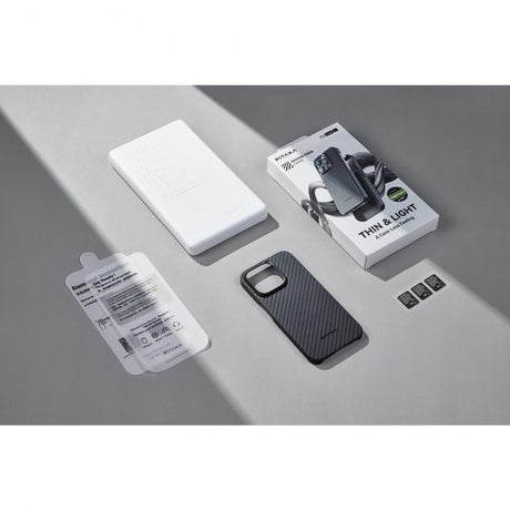 Pitaka iPhone 15 Pro Cover MagEZ Case 4 Sort/Grå Twill