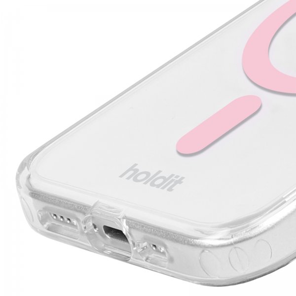 holdit iPhone 15 Pro Cover MagSafe Case Pink Transparent
