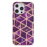 iPhone 15 Pro Cover Marmormønster Lilla