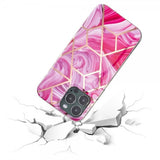 iPhone 15 Pro Cover Marmor Mønster Rosa Rød