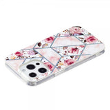 iPhone 15 Pro Cover Marmormønster Roser Rosa