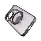 Rvelon iPhone 15 Pro Cover Roterbart MagSafe Stativ Mat Sort