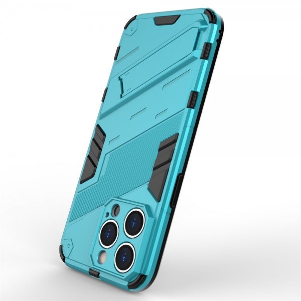 iPhone 15 Pro Cover med Stativ Lyseblå