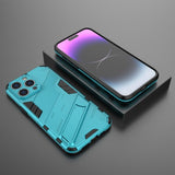 iPhone 15 Pro Cover med Stativ Lyseblå
