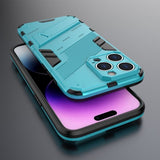 iPhone 15 Pro Cover med Stativ Lyseblå