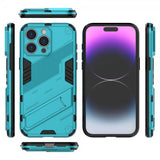 iPhone 15 Pro Cover med Stativ Lyseblå