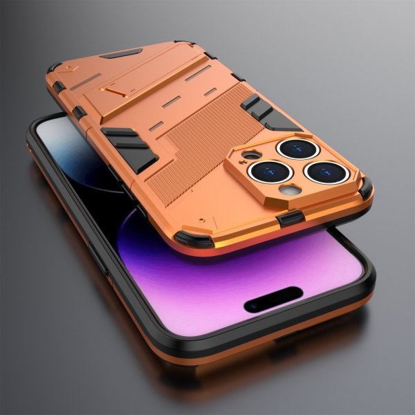 iPhone 15 Pro Cover med Stativ Orange