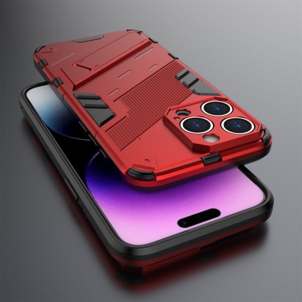 iPhone 15 Pro Cover med Stativ Rød