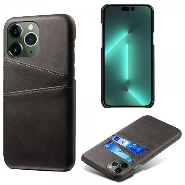 iPhone 15 Pro Cover med to Kortlommer Sort
