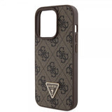Guess iPhone 15 Pro Cover Metal Logo Rhinsten Crossbody Rem Brun