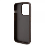 Guess iPhone 15 Pro Cover Metal Logo Rhinsten Crossbody Rem Brun