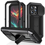 R-JUST iPhone 15 Pro Cover Metal Stødsikkert Kamerabeskyttelse Sort