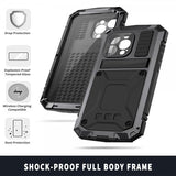 R-JUST iPhone 15 Pro Cover Metal Stødsikkert Sort