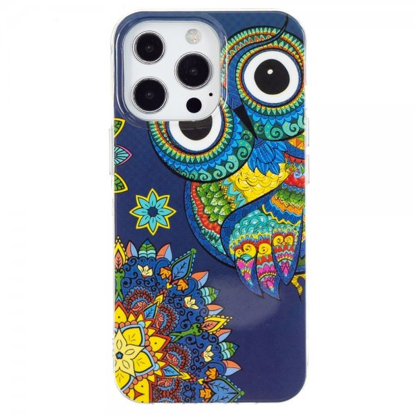 iPhone 15 Pro Cover Motiv Blå Ugle