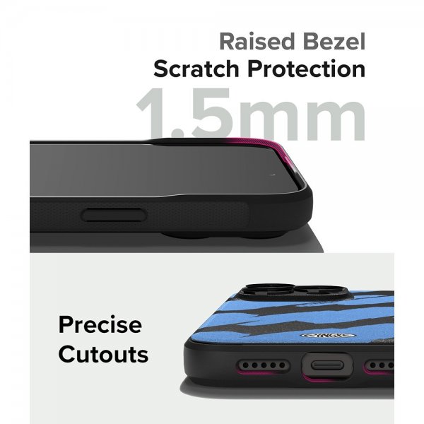 Ringke iPhone 15 Pro Cover Onyx Design Blue Brush