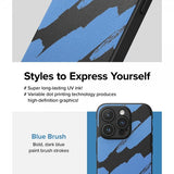 Ringke iPhone 15 Pro Cover Onyx Design Blue Brush