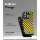 Ringke iPhone 15 Pro Cover Onyx Design Checkerboard Yellow