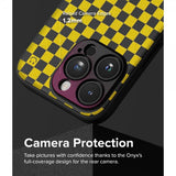 Ringke iPhone 15 Pro Cover Onyx Design Checkerboard Yellow