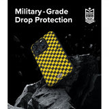 Ringke iPhone 15 Pro Cover Onyx Design Checkerboard Yellow