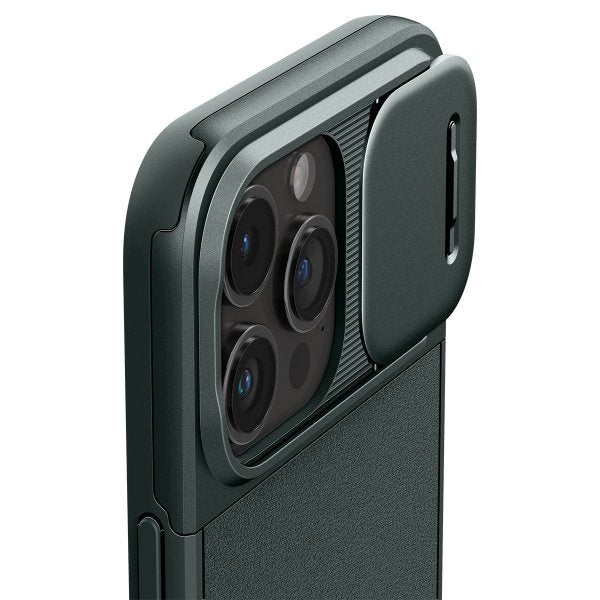 Spigen iPhone 15 Pro Cover Optik Armor MagFit Abyss Green