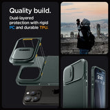 Spigen iPhone 15 Pro Cover Optik Armor MagFit Abyss Green