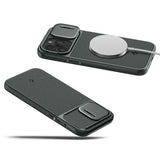 Spigen iPhone 15 Pro Cover Optik Armor MagFit Abyss Green