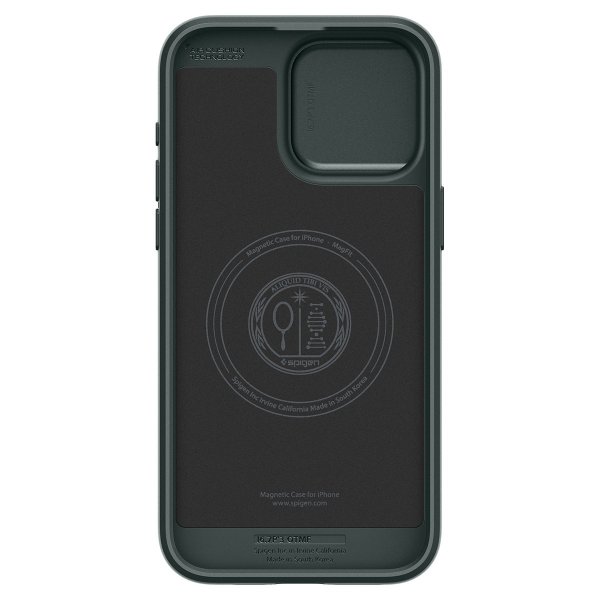 Spigen iPhone 15 Pro Cover Optik Armor MagFit Abyss Green