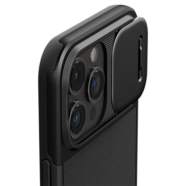Spigen iPhone 15 Pro Cover Optik Armor MagFit Sort
