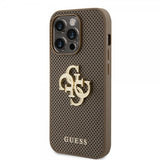 Guess iPhone 15 Pro Cover Perforeret Glitter Brun