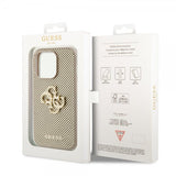 Guess iPhone 15 Pro Cover Perforated Glitter Guld