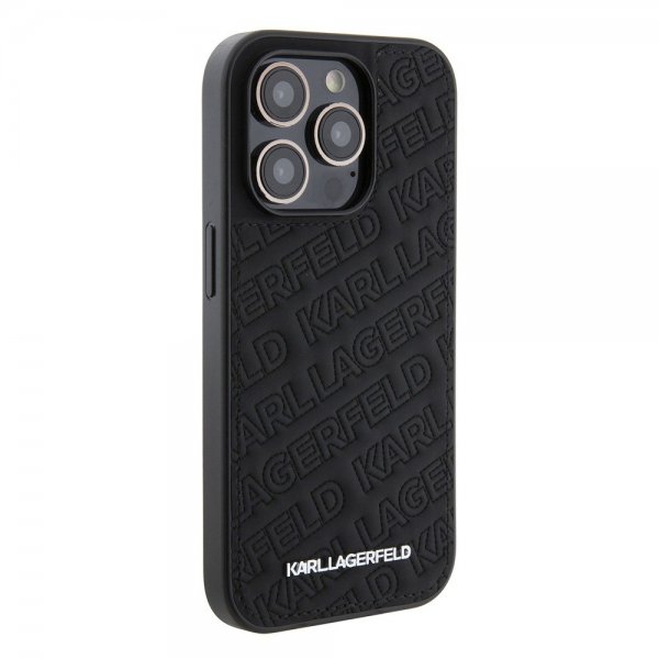 Karl Lagerfeld iPhone 15 Pro Cover Quilted K Pattern Sort
