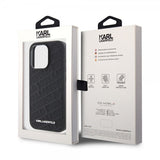Karl Lagerfeld iPhone 15 Pro Cover Quilted K Pattern Sort