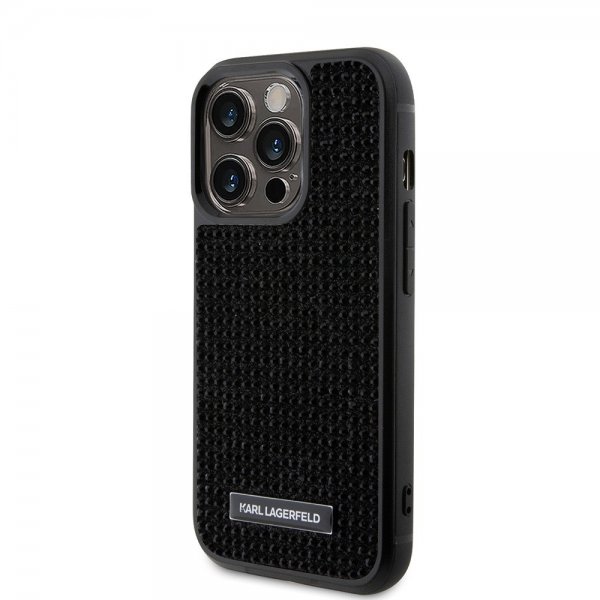 Karl Lagerfeld iPhone 15 Pro Cover Rhinestone Sort