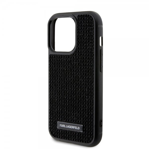 Karl Lagerfeld iPhone 15 Pro Cover Rhinestone Sort