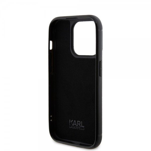 Karl Lagerfeld iPhone 15 Pro Cover Rhinestone Sort