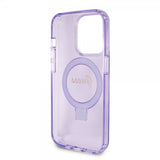 Guess iPhone 15 Pro Max Cover Ring Stand Glitter MagSafe Lilla