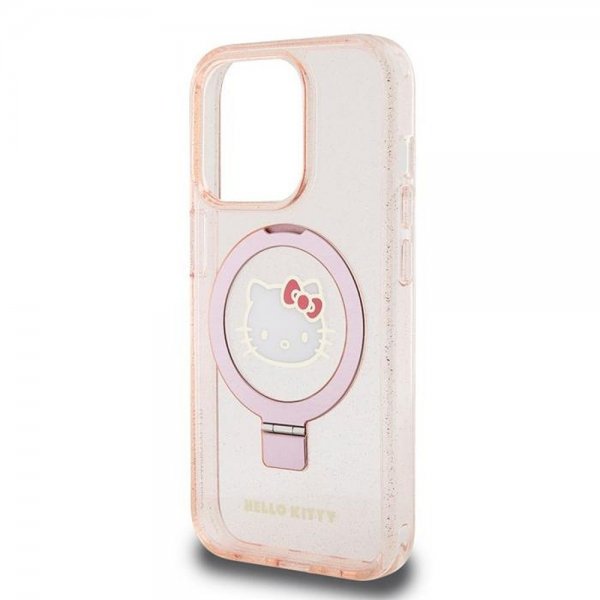 Hello Kitty iPhone 15 Pro Cover Ring Stand MagSafe Rosa