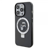 Karl Lagerfeld iPhone 15 Pro Cover Ring Stand MagSafe Sort