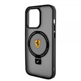 Ferrari iPhone 15 Pro Cover Ring Stand MagSafe Sort