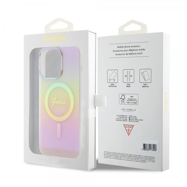 Guess iPhone 15 Pro Cover Script MagSafe Pink