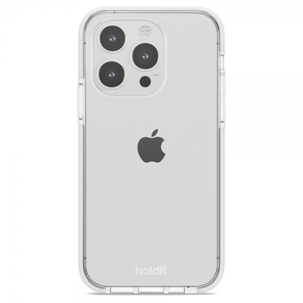 Holdit iPhone 15 Pro Cover Seethru Hvid