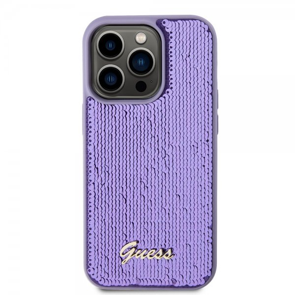 Guess iPhone 15 Pro Cover Sequin Lilla