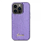 Guess iPhone 15 Pro Cover Sequin Lilla