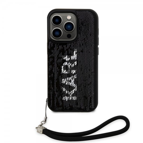 Karl Lagerfeld iPhone 15 Pro Cover Paillet Sort