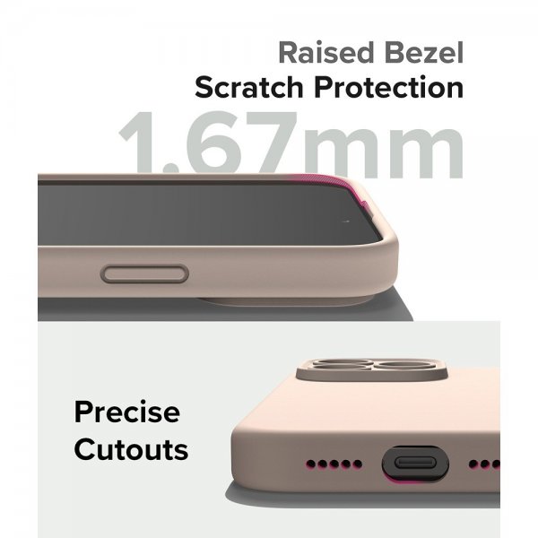 Ringke iPhone 15 Pro Cover Silikone Magnetic Pink Sand
