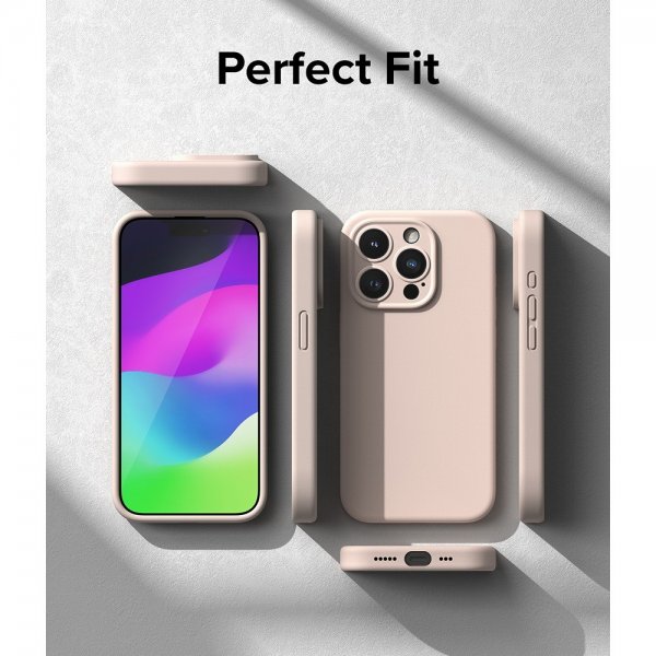 Ringke iPhone 15 Pro Cover Silikone Magnetic Pink Sand
