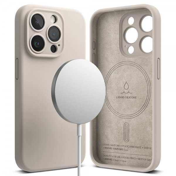 Ringke iPhone 15 Pro Cover Silikone Magnetic Stone