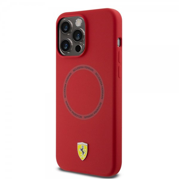 Ferrari iPhone 15 Pro Cover Silikone MagSafe Rød