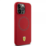 Ferrari iPhone 15 Pro Cover Silikone MagSafe Rød